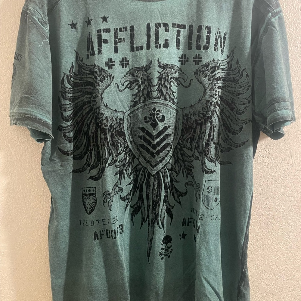 Affliction Green Graphic Men's Shirt